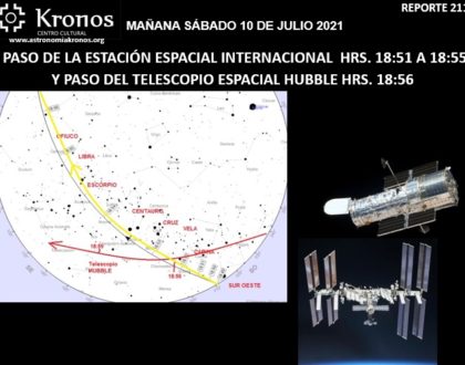REPORTE #211 – MAÑANA 10 DE JULIO PASO ESTACIÓN ESPACIAL INTERNACIONAL – HRS. 18:51 A 18:55