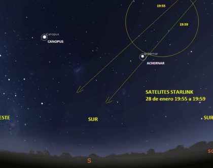 REPORTE #228 – PASO DE SATÉLITES SERIE STARLINK - PRÓXIMO VIERNES 28 ENERO, DE HRS. 19:55 A 19:59