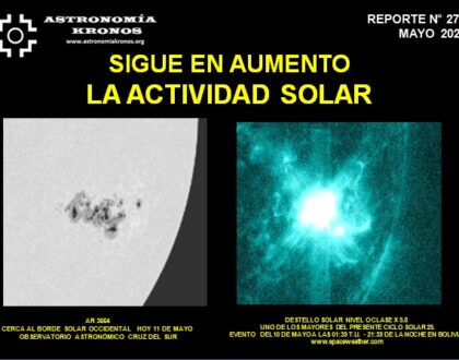 REPORTE #275 – SIGUE EN AUMENTO LA ACTIVIDAD SOLAR – MAYO 11 DE 2024