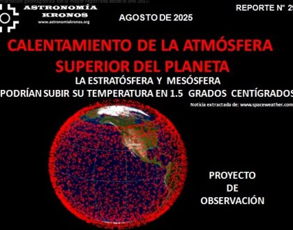 REPORTE #293 –CALENTAMIENTO DE LA ATMÓSFERA  SUPERIOR DEL PLANETA