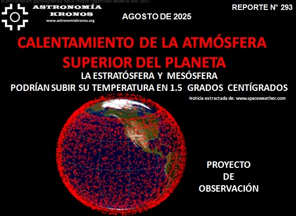 REPORTE #293 –CALENTAMIENTO DE LA ATMÓSFERA  SUPERIOR DEL PLANETA