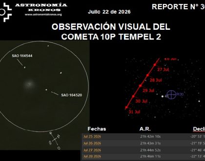 REPORTE #303 – OBSERVACIÓN VISUAL DEL  COMETA 10P TEMPEL 2